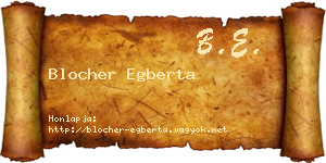 Blocher Egberta névjegykártya